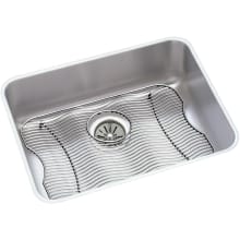 Gourmet Lustertone Stainless Steel 23-1/2" x 18-1/4" Single Basin Undermount Kitchen Sink with 7-1/2" Depth, Rounded Basin Corners, Bottom Grid, and Drain