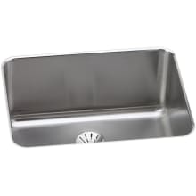 Lustertone 25-1/2" Undermount Single Basin Stainless Steel Kitchen Sink with Basket Strainer