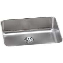Lustertone 25-1/2" Undermount Single Basin Stainless Steel Kitchen Sink with Basket Strainer