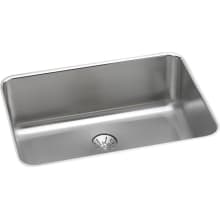 Lustertone 26-1/2" Undermount Single Basin Stainless Steel Kitchen Sink with Basket Strainer