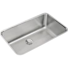 Lustertone 30-1/2" Undermount Single Basin Stainless Steel Kitchen Sink with Basket Strainer