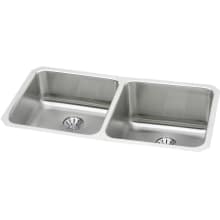 Gourmet 30-3/4" Double Basin Undermount Stainless Steel Kitchen Sink - Includes Two Perfect Drain Assemblies