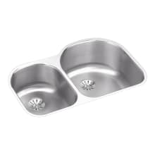 Harmony 31-1/4" Double Basin Undermount Stainless Steel Kitchen Sink - Includes Two Perfect Drain Assemblies