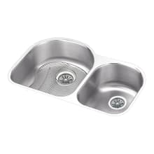 Harmony 31-1/4" Double Basin Stainless Steel Kitchen Sink for Undermount Installations with 60/40 Split - Basin Rack and Drain Assembly Included