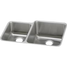 Gourmet Stainless Steel 30-3/4" x 21'' Undermount Double Basin Kitchen Sink with Right Primary Bowl and 9-7/8" Depth