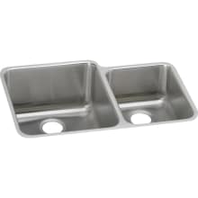 Gourmet Stainless Steel 30-3/4" x 21'' Undermount Double Basin Kitchen Sink with Left Primary Bowl and 9-7/8" Depth