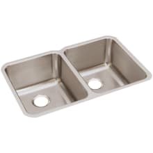 Lustertone 31-1/4" Undermount Double Basin Stainless Steel Kitchen Sink