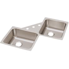 Lustertone 32" Undermount Double Basin Stainless Steel Kitchen Sink