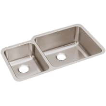 Lustertone 35-1/4" Undermount Double Basin Stainless Steel Kitchen Sink