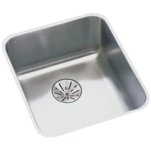 Lustertone 14" Undermount Single Basin Stainless Steel Kitchen Sink with Basket Strainer