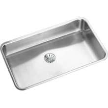 Lustertone 30-1/2" Undermount Single Basin Stainless Steel Kitchen Sink with Basket Strainer