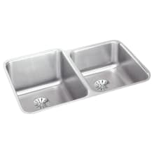 Gourmet 31-1/4" Double Basin Undermount Stainless Steel Kitchen Sink - Includes Two Perfect Drain Assemblies