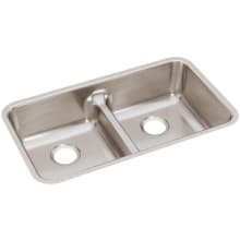 Lustertone 32-1/16" Undermount Double Basin Stainless Steel Kitchen Sink
