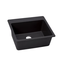 Quartz Luxe 25" Drop In Single Basin Quartz Composite Kitchen Sink