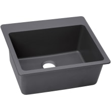 Quartz Luxe 25" Drop In Single Basin Quartz Composite Kitchen Sink