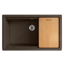 Quartz Luxe 35-7/8" Farmhouse Single Basin Quartz Composite Kitchen Sink with Cutting Board