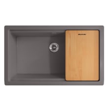 Quartz Luxe 35-7/8" Farmhouse Single Basin Quartz Composite Kitchen Sink with Cutting Board