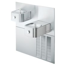 Soft Sides 38-1/2" Wall Mounted Bi-Level Drinking Station with Cooler
