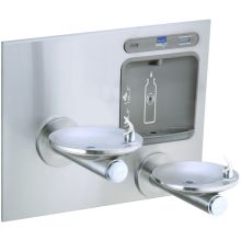 EZH20 38-1/2" Wall Mounted Dual Station Drinking Fountain with Hands Free Bottle Filler