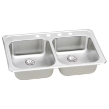 Celebrity 33" Drop In Double Basin Stainless Steel Kitchen Sink