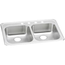 Celebrity 33" Drop In Double Basin Stainless Steel Kitchen Sink