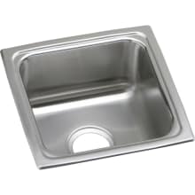 Gourmet Lustertone Stainless Steel 13" x 13'' Self Rimming Single Basin Kitchen Sink with 7-5/8" Depth and Rounded Basin Corners