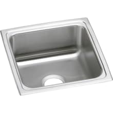 Lustertone 17" x 17" Single Basin Stainless Steel Kitchen Sink