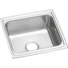Gourmet Lustertone Stainless Steel 19" x 18" Single Basin Top Mount Kitchen Sink