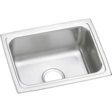 Gourmet Lustertone Stainless Steel 25" x 19-1/2" Single Basin Top Mount Kitchen Sink