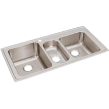 Lustertone 43" Drop In Triple Basin Stainless Steel Kitchen Sink