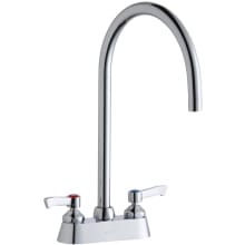 1.5 GPM Deck Mounted Double Lever Handle Utility Faucet with Brass Handles