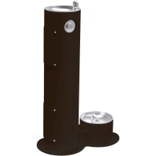 40-5/16" Floor Mounted Outdoor Rated Drinking Fountain with Dog Bowl and Freeze Resistant