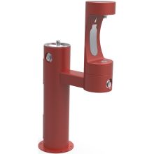 EZH20 14" Floor Mounted Outdoor Bottle Filling Combo Station - Vandal Resistant Bubbler