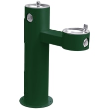 Outdoor Floor Mounted Bi-Level Drinking Station with Vandal Resistant Bubblers
