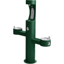 EZH2O 64" Floor Mounted ADA Outdoor Rated Triple Station Bottle Filler Fountain Combo