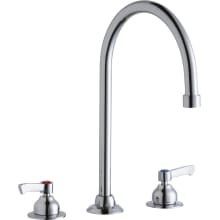 1.5 GPM Deck Mounted Double Handle Utility Faucet with Metal Handles