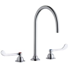 1.5 GPM Deck Mounted Double Wrist Blade Handle Utility Faucet with Brass Handles