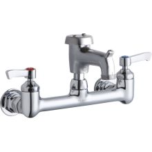 Wall Mount Utility Faucet with Two Handles and 8" Widespread Holes