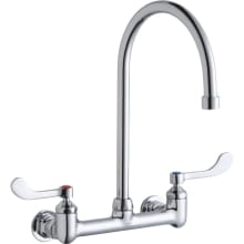 1.5 GPM Wall Mounted Double Handle Utility Faucet with Metal Handles
