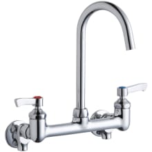 1.5 GPM Wall Mounted Double Lever Handle Utility Faucet with Brass Handles