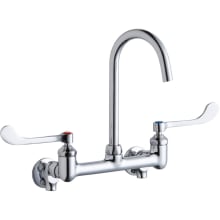 1.5 GPM Wall Mounted Double Wrist Blade Handle Utility Faucet with Brass Handles