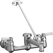 4 GPM Wall Mounted Double Handle Utility Faucet with Metal Handles