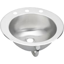 Asana Lustertone Stainless Steel 16-11/16" Drop In Bathroom Sink with Three Faucet Holes