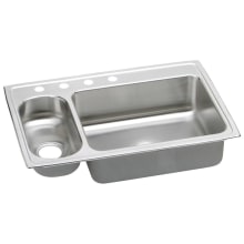 Gourmet 33" Double Basin Drop In Stainless Steel Kitchen Sink