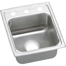 Lustertone 13" Drop In Single Basin Stainless Steel Kitchen Sink