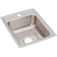 Lustertone 13-1/2" Drop In Single Basin Stainless Steel Kitchen Sink
