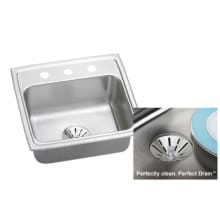 Lustertone 19-1/2" Drop In Single Basin Stainless Steel Kitchen Sink with Basket Strainer