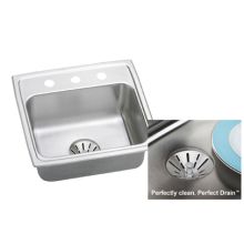 Gourmet 22" Single Basin 18-Gauge Stainless Steel Kitchen Sink for Drop In Installations with SoundGuard Technology - Perfect Drain Assembly Included