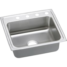 Lustertone 25" Drop In Single Basin Stainless Steel Kitchen Sink