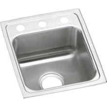 Gourmet Lustertone Stainless Steel 13" Single Basin Self Rimming Kitchen Sink with 4" Bowl Depth